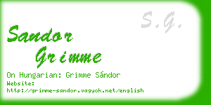 sandor grimme business card